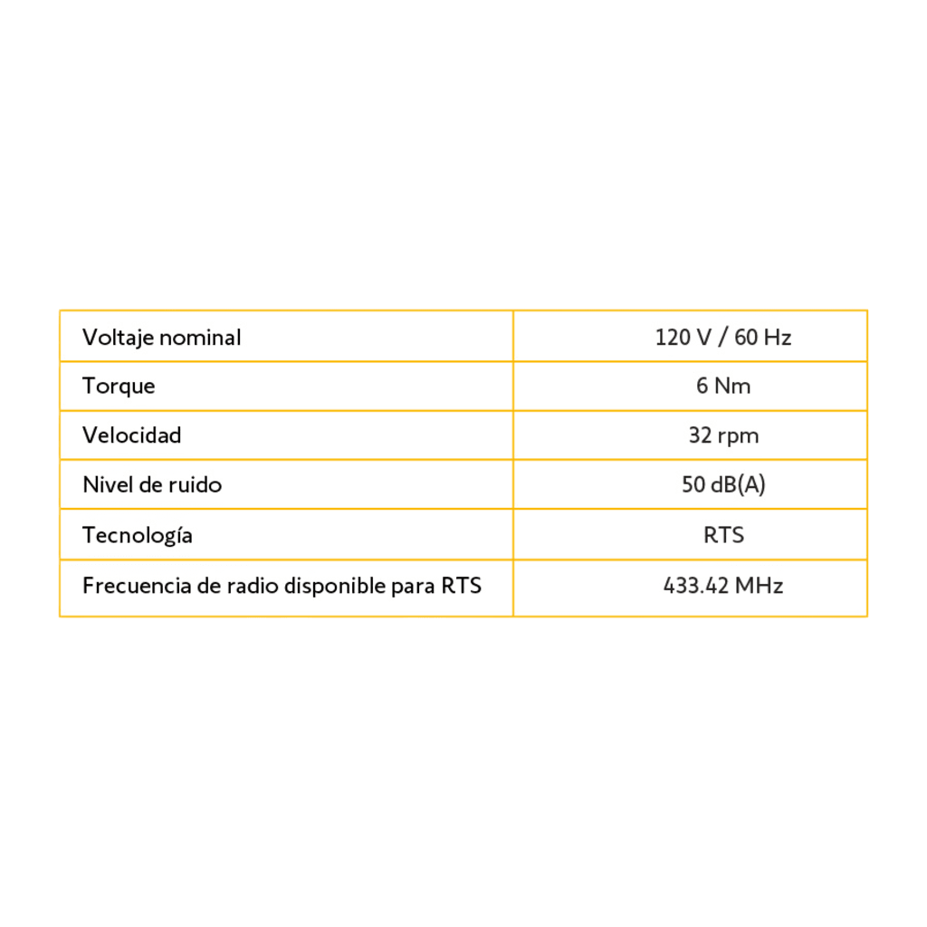 Motor inalámbrico RTS alimentación 110V para persianas, ventana de 3 mts ancho y alto 4 máximo