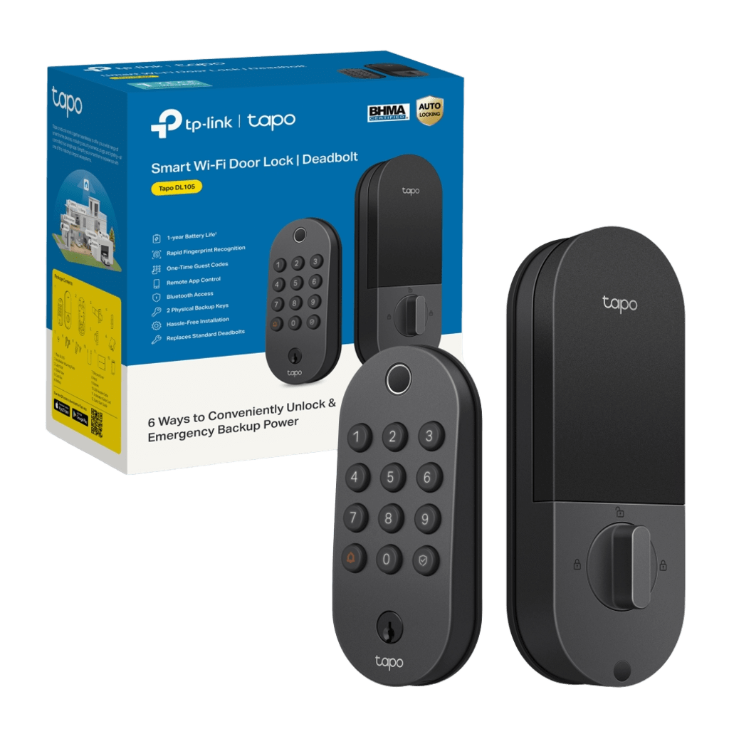 Cerradura Inteligente Wi-Fi / Deadbolt / 6 Métodos Desbloqueo / Reconocimiento Huella <0.5s / 100 Huellas + 200 PINs / BHMA Grado 3 / IP54 Exterior / Batería 7800 mAh / Alexa-Google-SmartThings