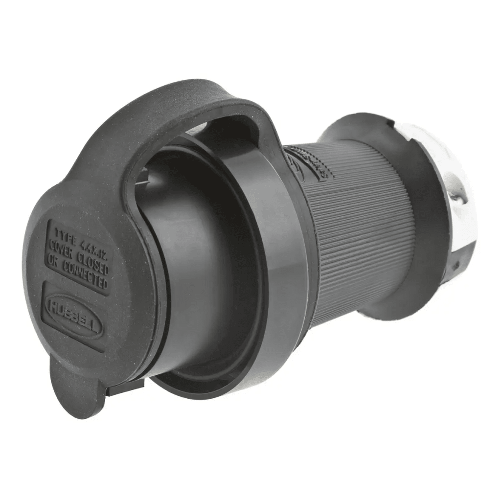 Enchufe con Bloqueo de Media Vuelta Industrial y Cubierta Hermética de 30 A 250 V CA / 3 Polos 4 Hilos / Nema L15-30P.