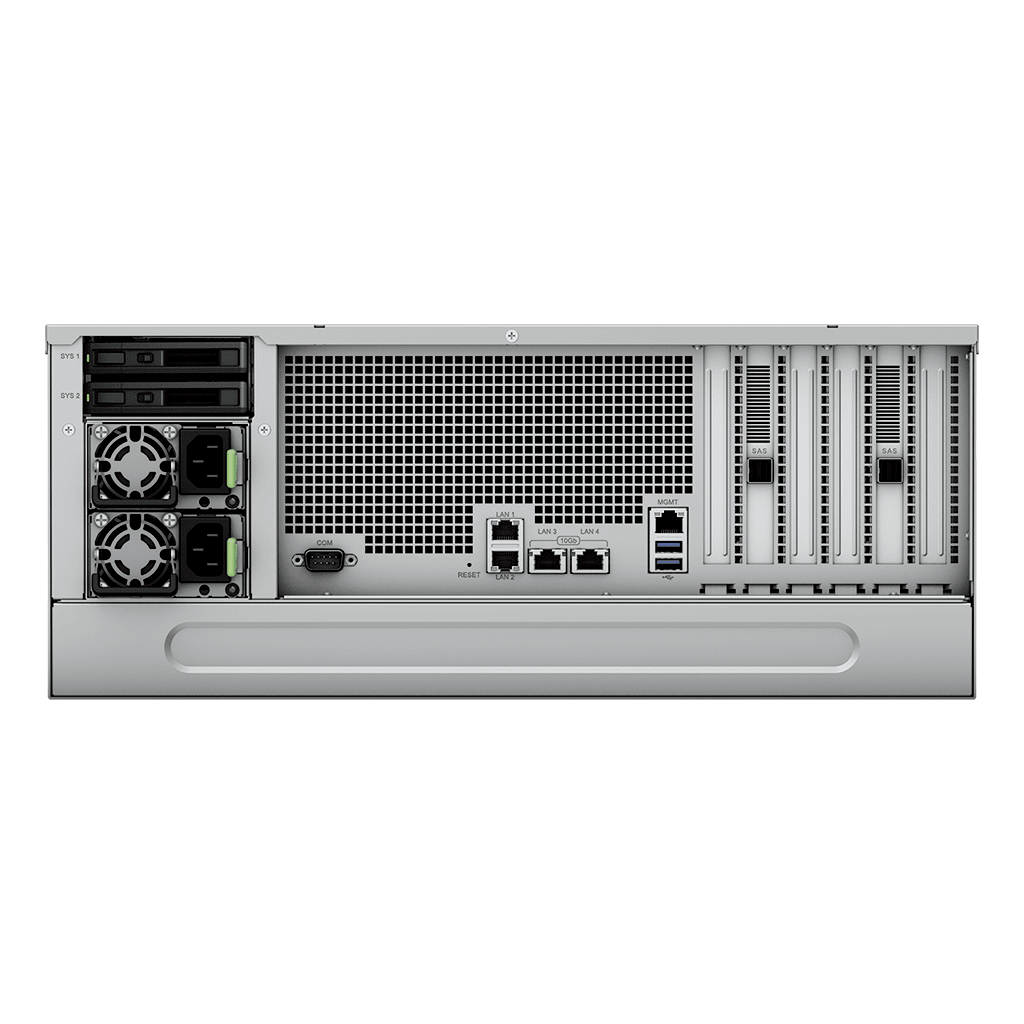 Servidor de Almacenamiento Synology HD6500 High Density 4U | 60 Bahías | Expansión hasta 300 Unidades | Procesadores Dual Intel Xeon Silver 10 Núcleos | Memoria DDR4 ECC RDIMM hasta 512 GB | Redes 10/25GbE | Fibre Channel | Garant&