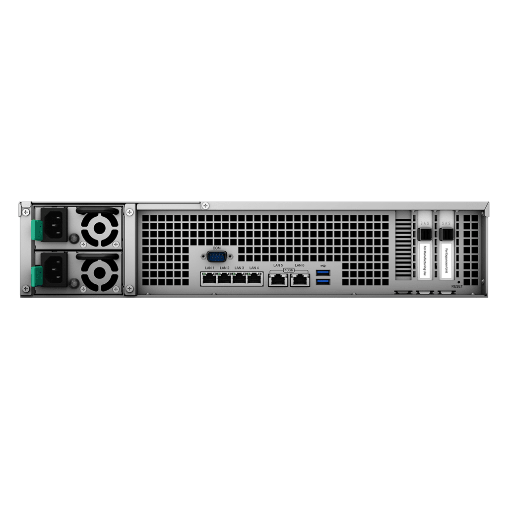 NAS Todo Flash FlashStation FS3600 | 24 Receptáculos | Intel Xeon D-1567 12 Núcleos | 16 GB RAM (Ampliable a 128 GB) | 195,000 IOPS Escritura Aleatoria iSCSI 4K | 10 GbE | Compatible con Virtualización | Protección de Datos Int