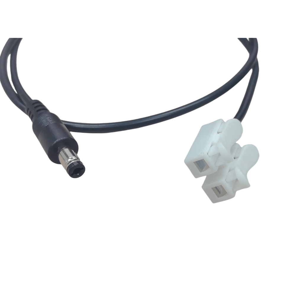Cable con Conector Macho (Pigtail) | Forro Negro | Terminal Blanca | Alimentación para Vcc con Puntas Libres | Polarizado | Largo 22 cm ( 8.66 Pulgadas) | Calibre 22AWG.