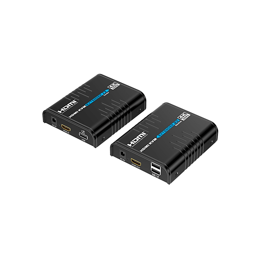 Extensor KVM HDMI 4K a 60 Hz | Transmisión hasta 120 mts con CAT6 | Resolución 4096x2160@60Hz | Ancho de Banda 18Gbps | HDCP1.4 y HDCP2.2 | Latencia 120~170ms | Conexión 1:1, 1:N, N:1, N:N