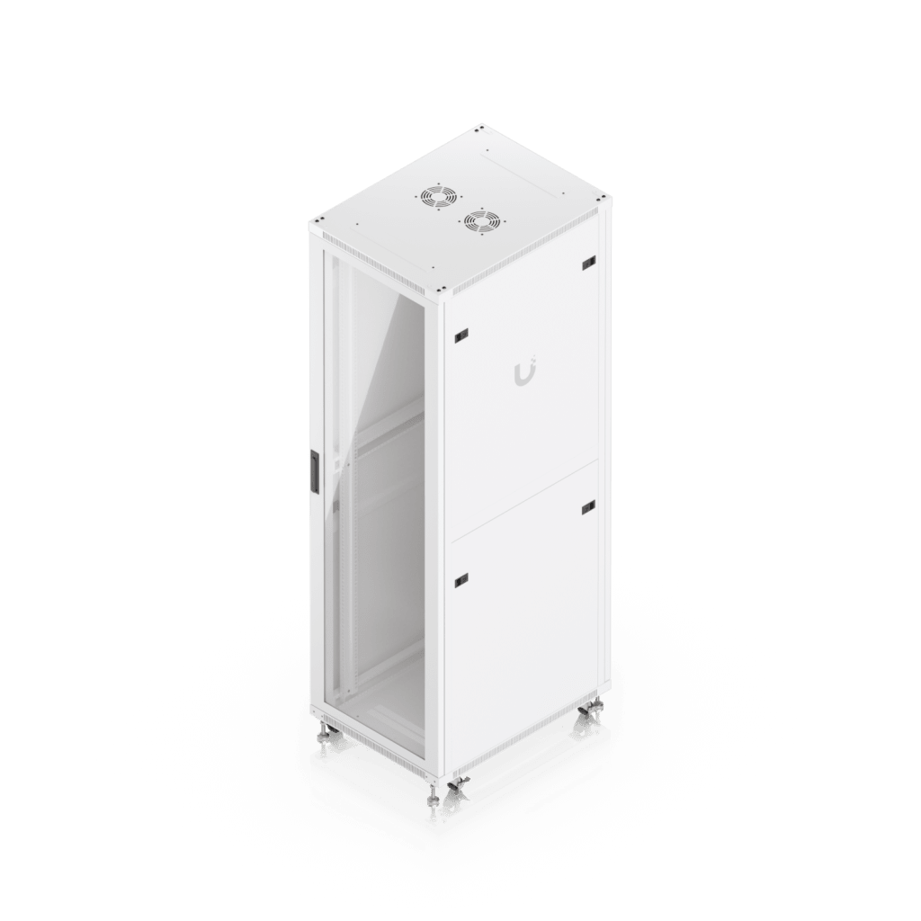 UACC Rack Cabinet 42U (600 × 800 mm) – Gabinete de Piso Totalmente Ensamblado con Ventiladores Integrados, Paneles Removibles, Ruedas con Seguro y Puerta Frontal de Vidrio Templado
