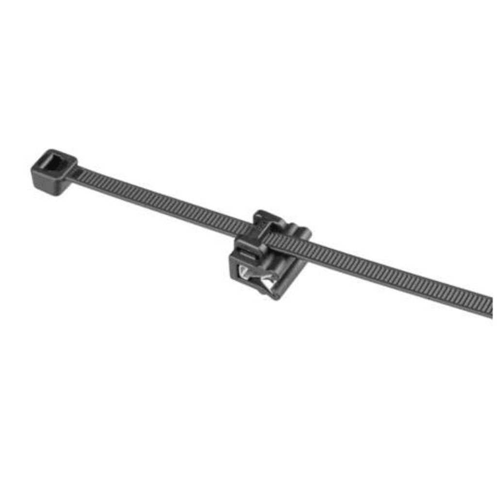 Cincho de Nylon 6.6 Solar Clip, 188mm largo x 14mm ancho, Color Negro, Exterior Resistente a Rayos UV, Paquete de 100pz