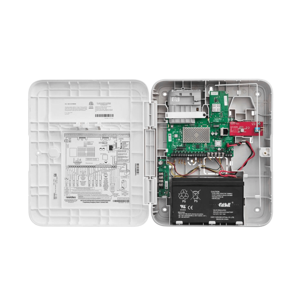 Panel de Control VISTAH3 / 64 Zonas / 8 Zonas Cableadas y 56 Inalámbricas / Compatible con PROSiX / 4 Ranuras de Expansión / Slot para Triple Comunicación IP-Celular-Wi-Fi / Integración Z-Wave por Modulo / Compatible con Total