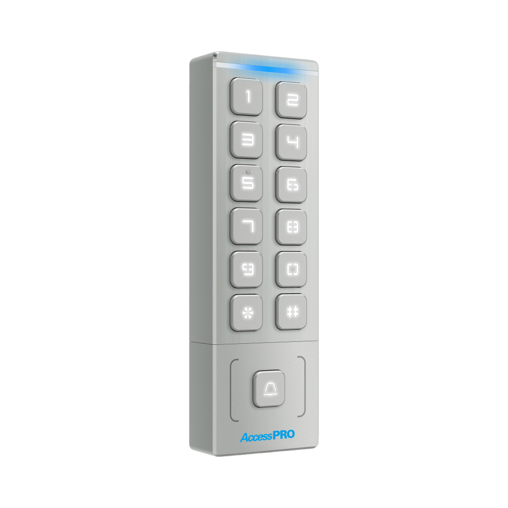 Teclado Autónomo / Diseño Slim Metálico / 1000 Tarjetas y Contraseñas / Exterior IP65 / Lector de Tarjetas Prox EM / Salida Wiegand