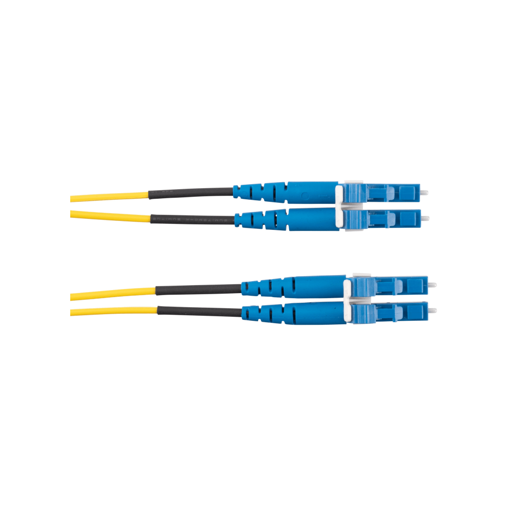 Jumper de Fibra Optica Monomodo 9/125 OS2, LC-LC Duplex, OFNR (Riser), Color Amarillo, 25 Metros (82.02 Pies)