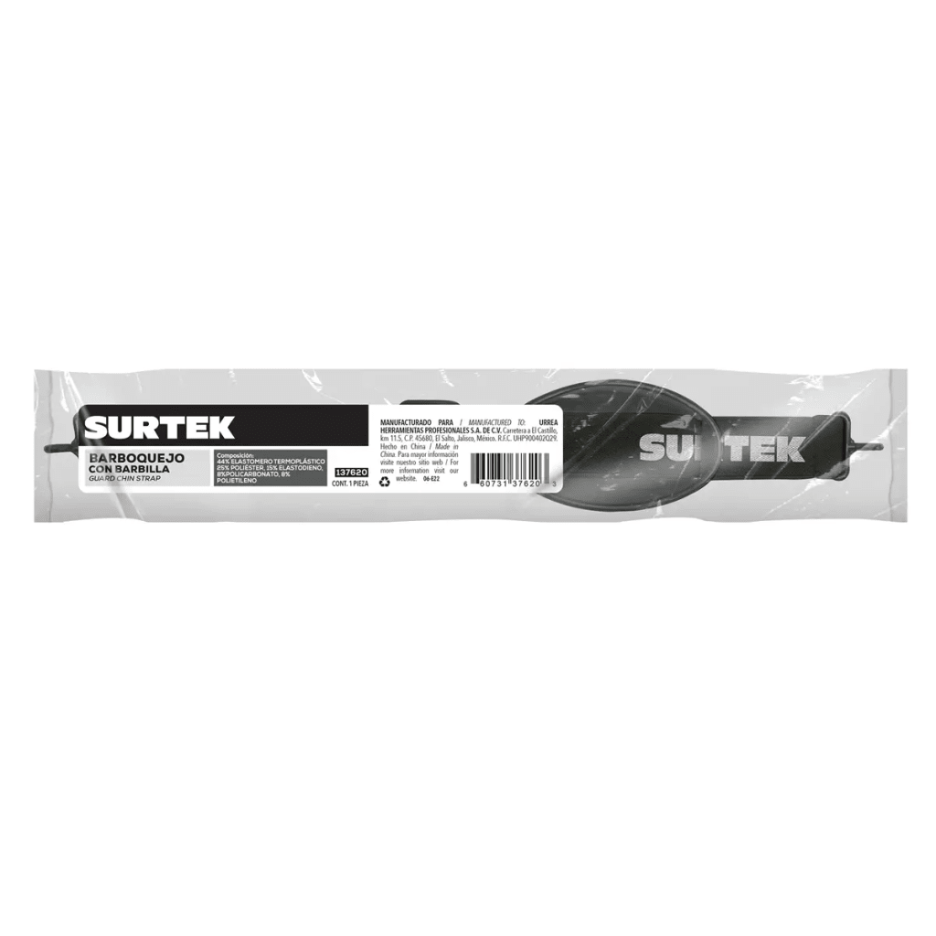 Barboquejo de Seguridad / Ganchos Universales / Banda Elástica Poliester / Ajuste con Hebillas de Polipropileno / Barbilla Flexible en Modelos Específicos / Libre de Metales / Lavable