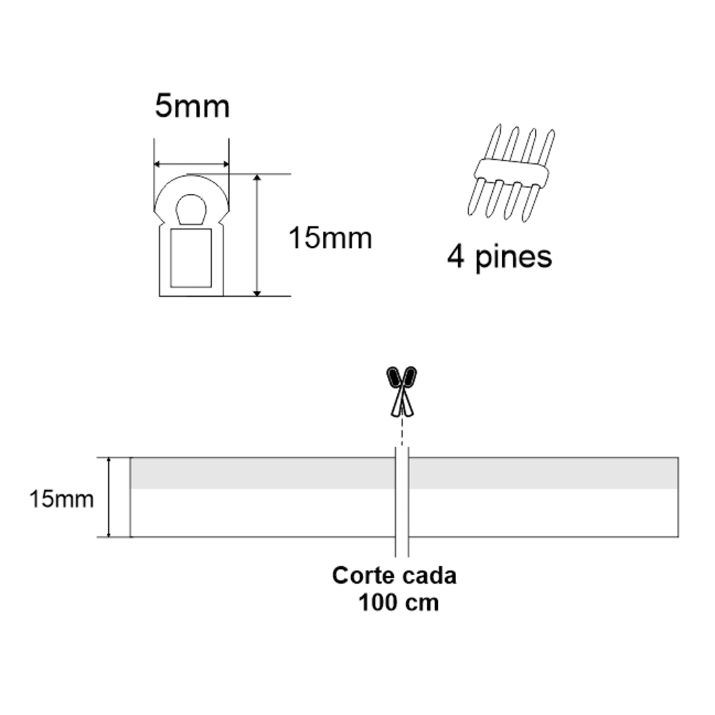 Manguera Luminosa LED Neón RGB / 50 Metros / IP65 Interior-Exterior / Corte Cada 100 cm / 300W Máximo / 120° Ángulo de Luz / Libre de Mercurio