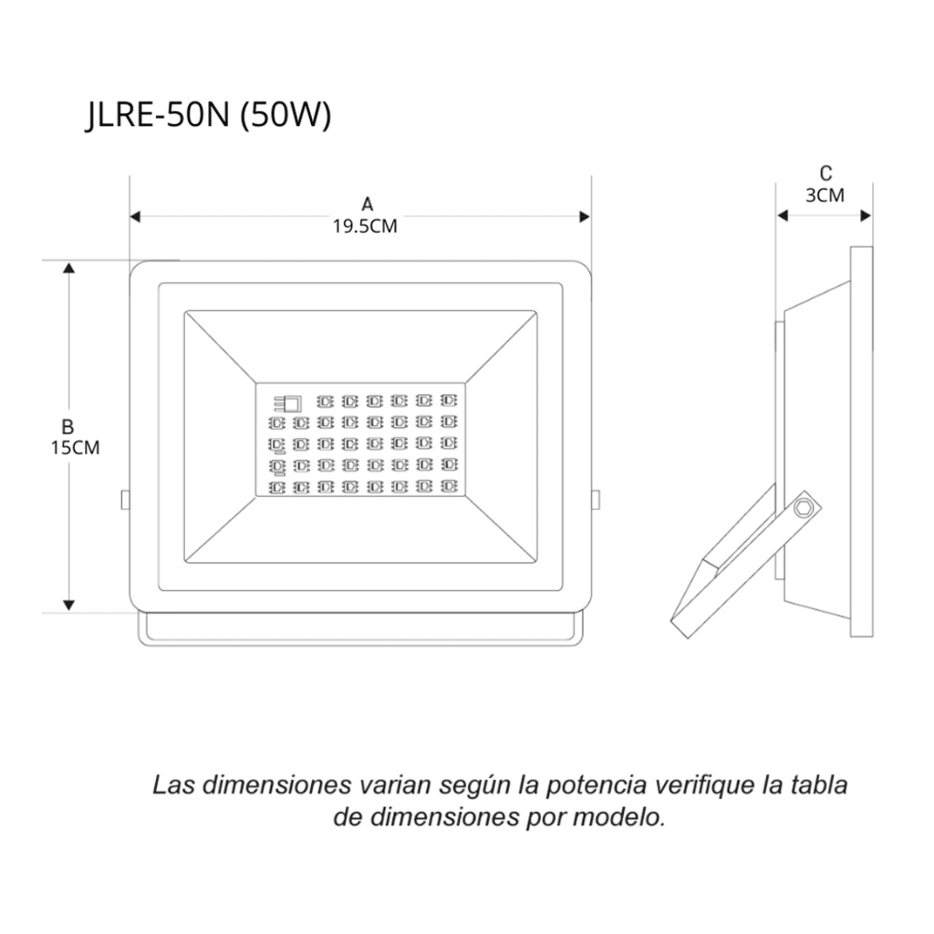 Reflector LED Multicolor RGB IP66 para Interior/Exterior / 10W-50W / 900-4500 Lúmenes / Control Remoto 7 Colores / Vida Útil 50,000 Horas / Aluminio y Vidrio Templado / Ángulo 120°