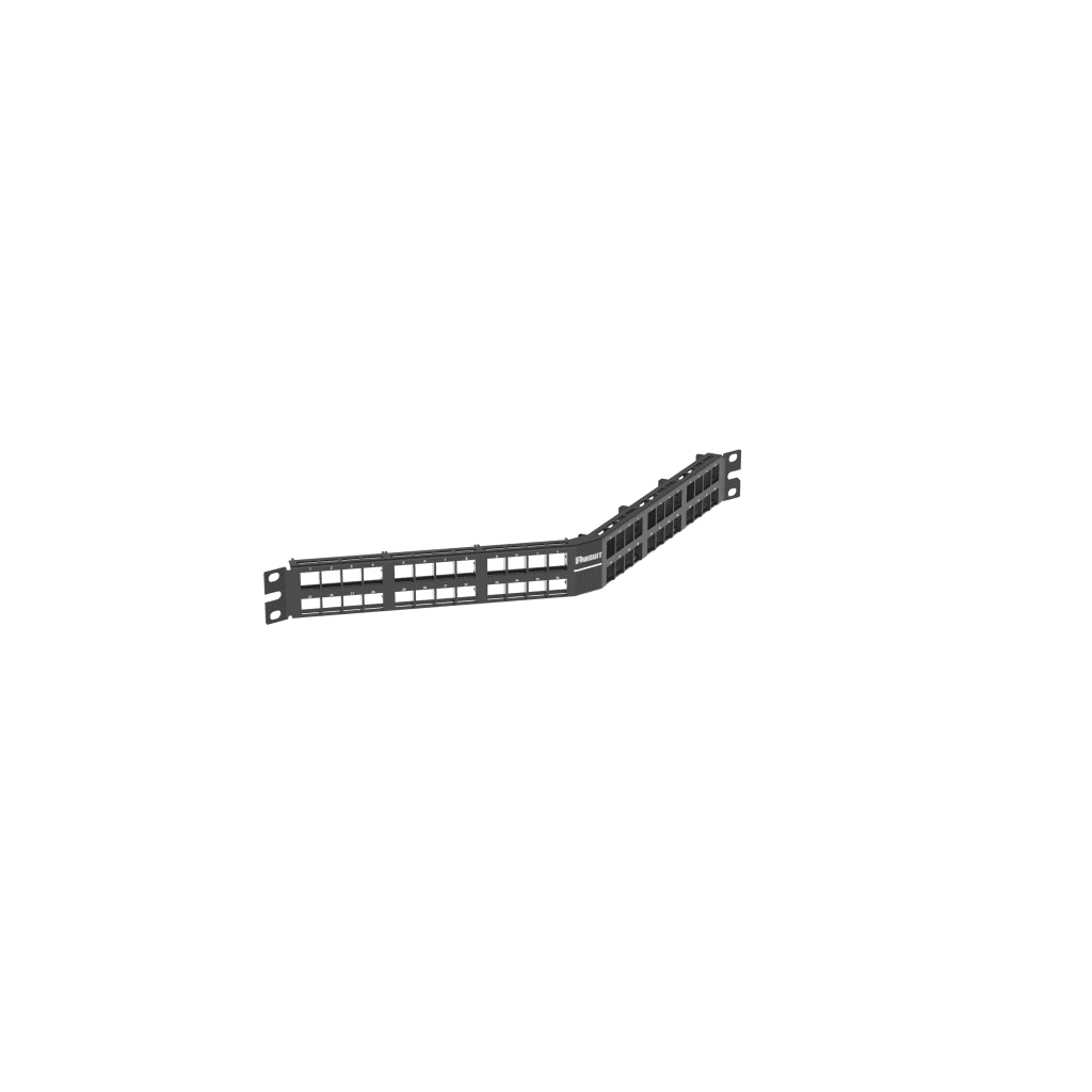 Panel de Parcheo Modular Keystone (Sin Conectores), Angulado, de 48 Puertos, 1UR
