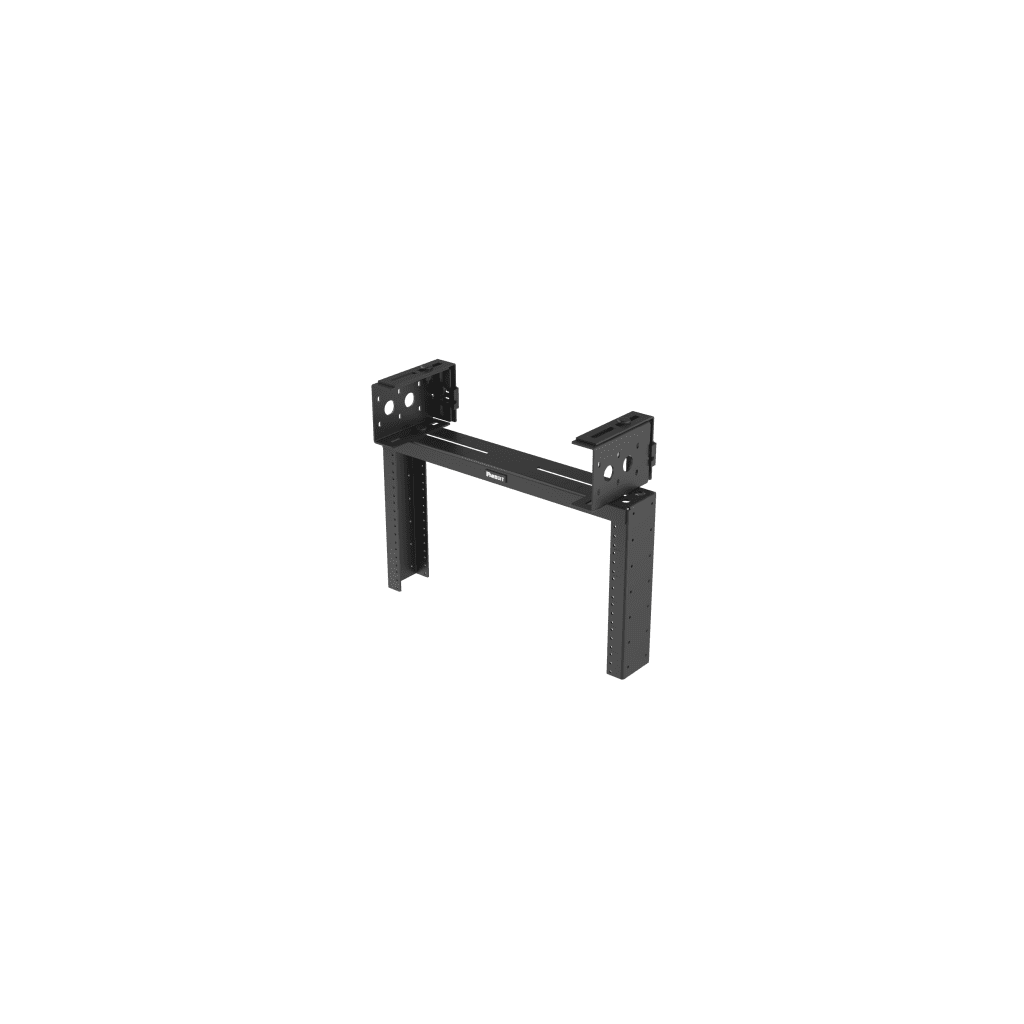 Rack de Distribución Aéreo de 2 Postes PanZone®, Rieles Roscados #12-24, de 6 UR, Color Negro