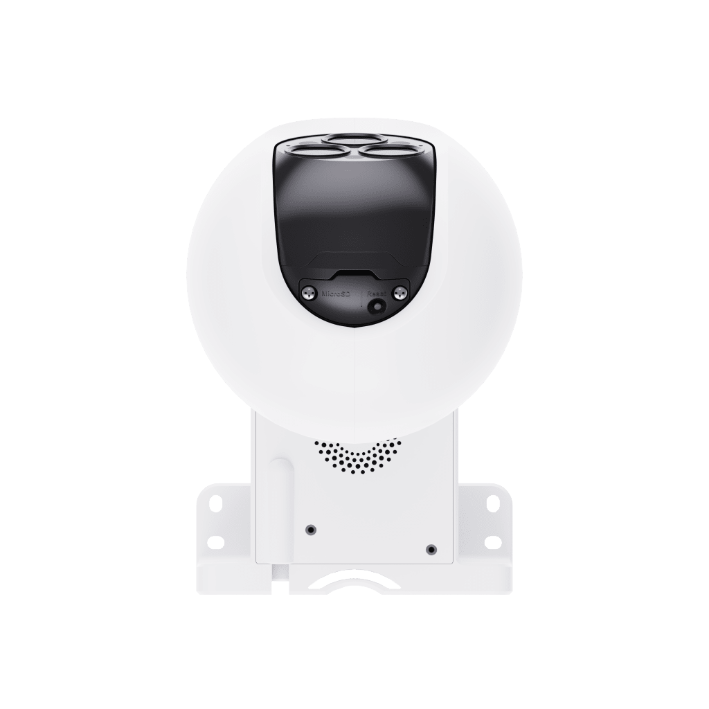 Cámara PT / Wi-Fi / Triple Lente / Panorámica 360° / Resolución 2k+ / Visión Nocturna a color / IA Detección de Humanos y Vehiculos / Alarma con Sirena y Luz / IP67