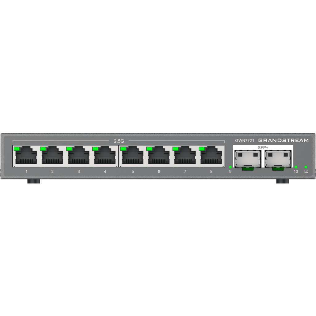 Switch L2 Lite Administrable de 10 Puertos / 8 Puertos Ethernet 2.5 Gigabits / 2 Puertos SFP+ 10 Gigabits / VLAN / QoS / Montaje en Escritorio o Pared / Compatible con GDMS