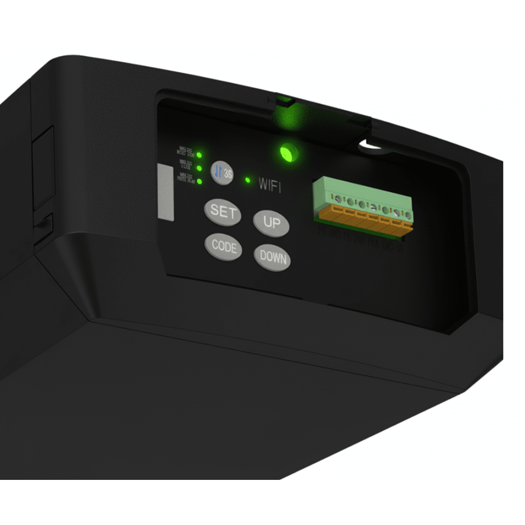 Motor P/ Puertas Garage / 1/2HP / Silencioso / WIFI / Incluye Riel 3 Mts tipo C / Compatible con Riel tipo T / 2 Controles Inalámbricos Visera / 1 Control Inalámbrico Pared.