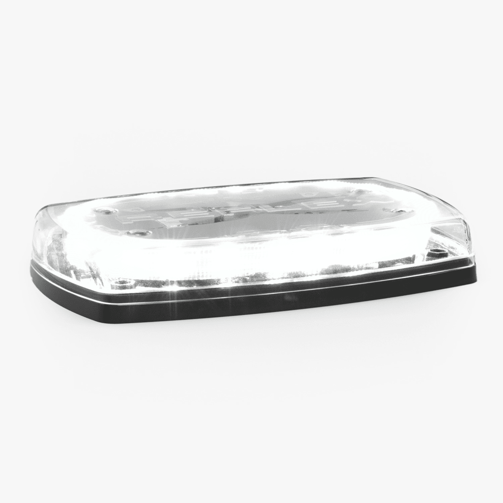 Mini torreta de 48 LED 10" Ámbar/Claro, Lente Transparente, Cableado