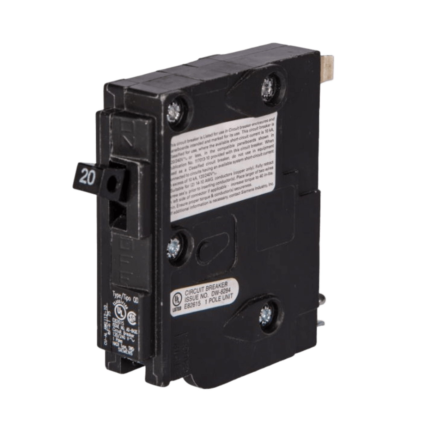 Interruptor automático enchufable tipo QD 1 polo, 60 amp