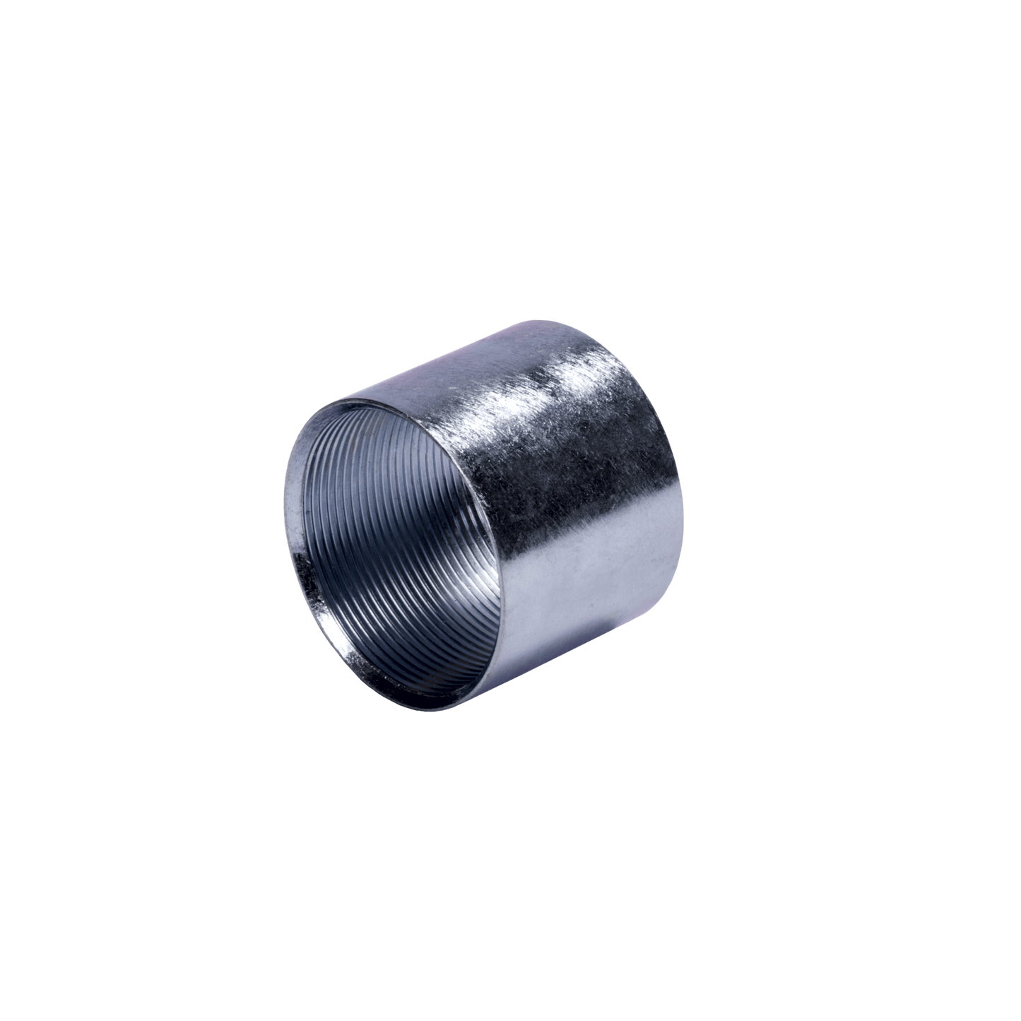 Cople de 1 1/2" ( 38 mm) para Tubo Pared Gruesa (IMC) /Galvanizado / Etiqueta Amarilla.