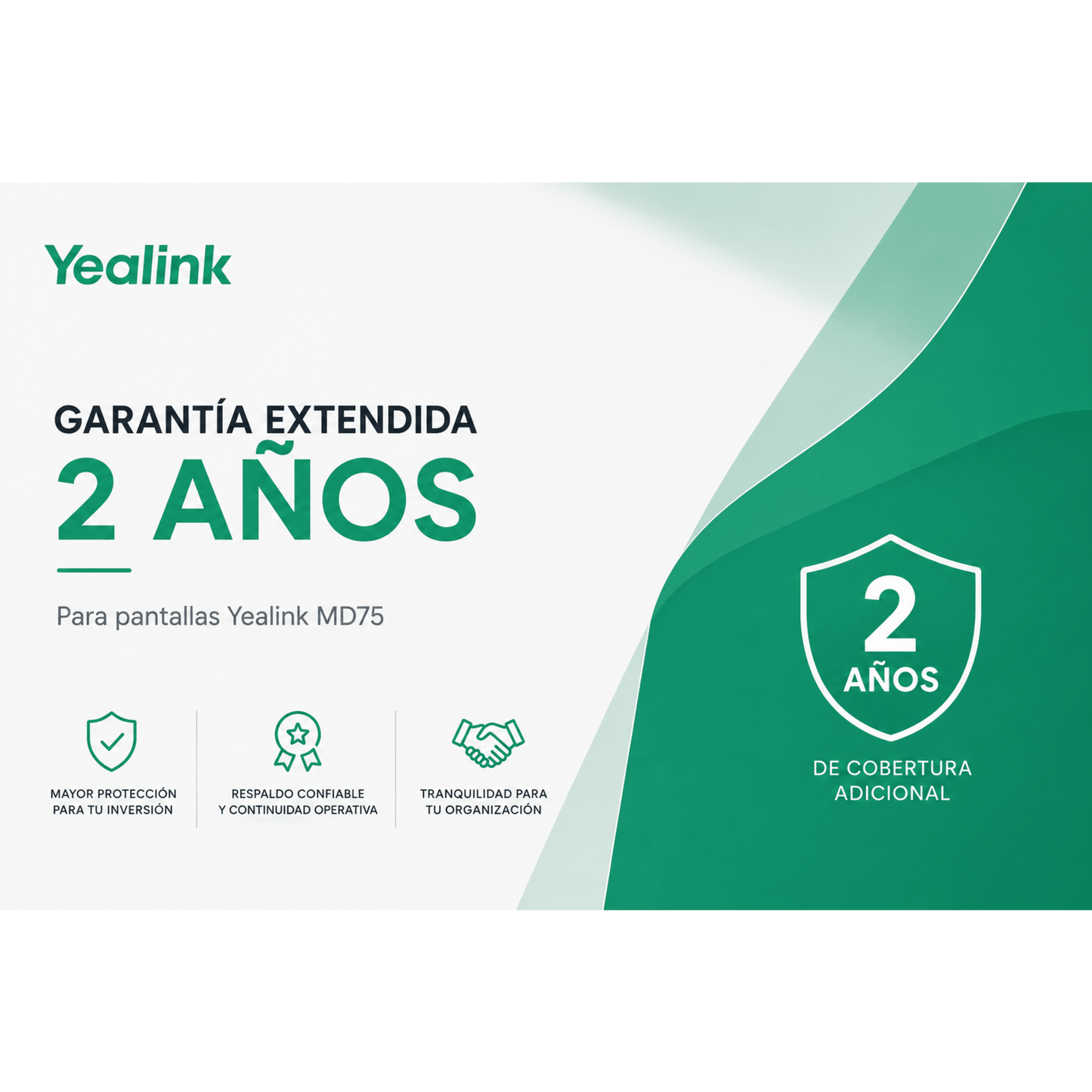 Garantia Extendida de 2 Años para Pantallas Profesionales MD-75 de Yealink