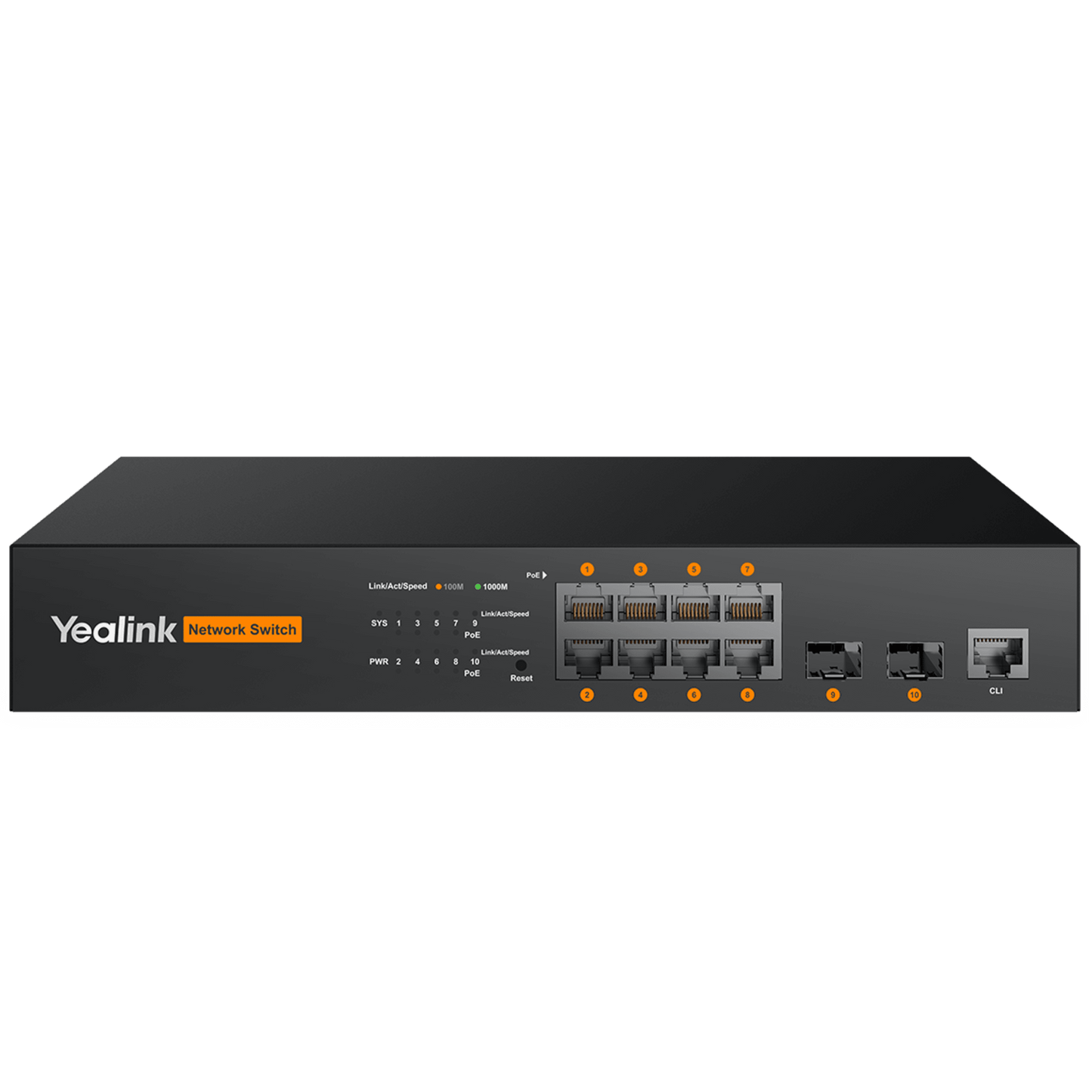 Switch PoE L2+ de Yealink RCH80 para AV sobre IP con puertos Gigabit PoE+ y fibra óptica