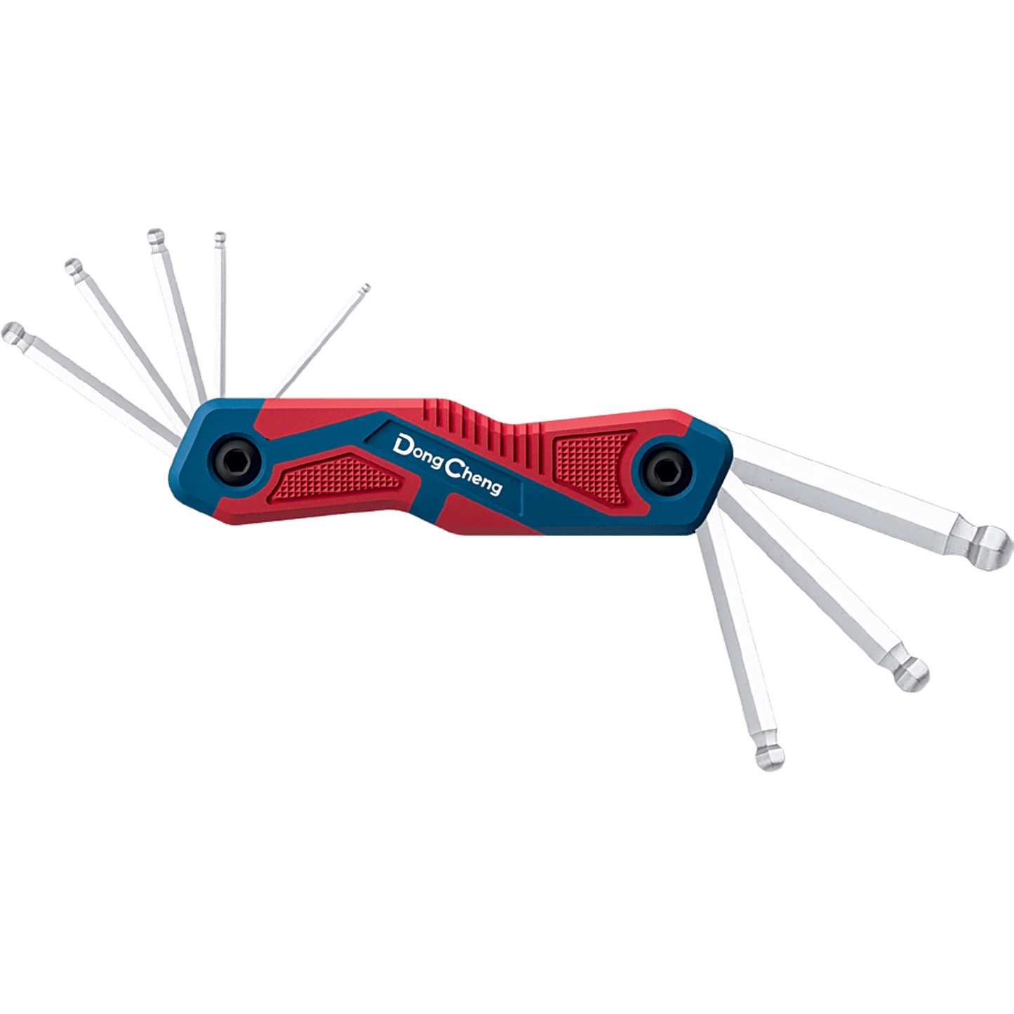 Juego de 8 Llaves Hexagonales Milimétricas con cabeza Redonda y porta llaves tipo navaja.