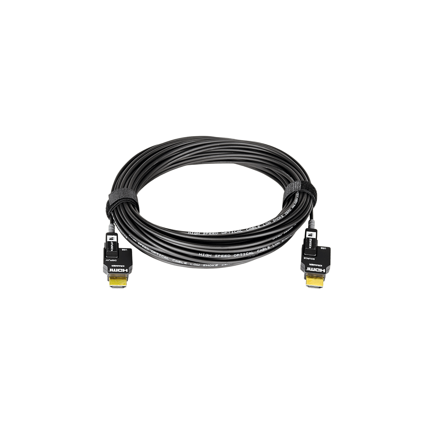 Cable Activo Óptico HDMI 4K 20 mts | 4K@60Hz 4:4:4 | 18 Gbps | Terminales Desmontables Micro-HDMI | Fibra Optica | Libre de Halógenos LSHF | Bañado en Oro 24K