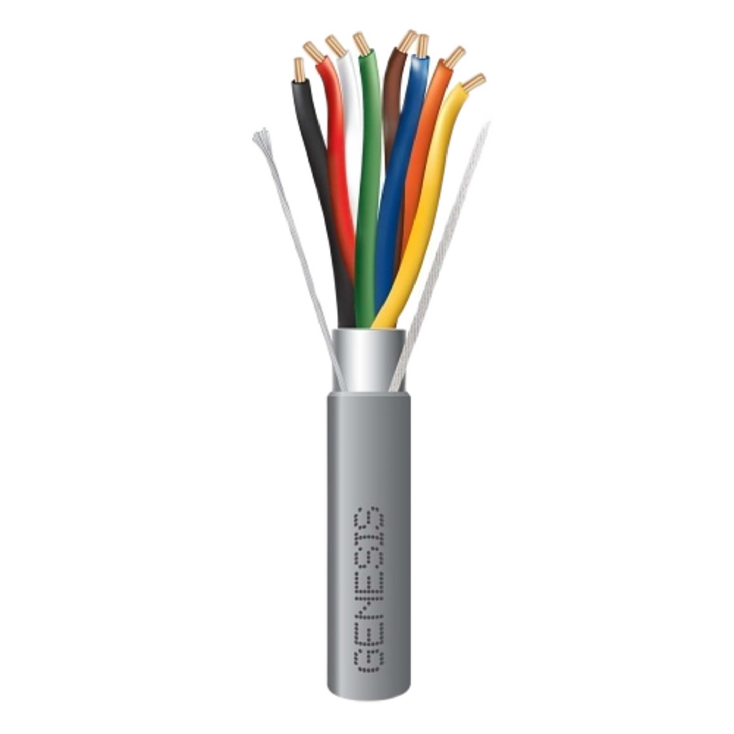 Bobina de 305 Metros (1000 Pies) / Cable de Cobre / 8 x 22 AWG / Riser / Tipo CMR-CL3R / Blindado / Gris / Para Aplicaciones de Control de Acceso / Alarmas de Intrusión / Automatización / Interfonos y TV Porteros