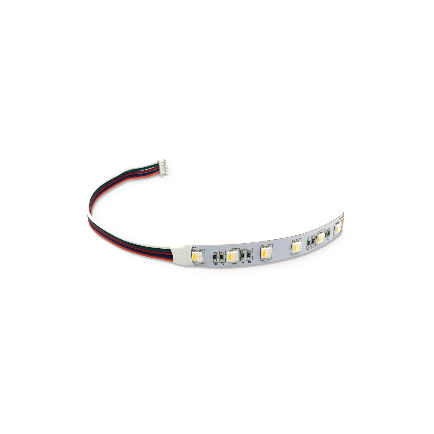 Tira LED RGBW / 100 cm (39.4 in) / 4 Colores (RGB+Blanco) / Cable 1.8 m (5.9 ft) / Conector LED Incluido / DC