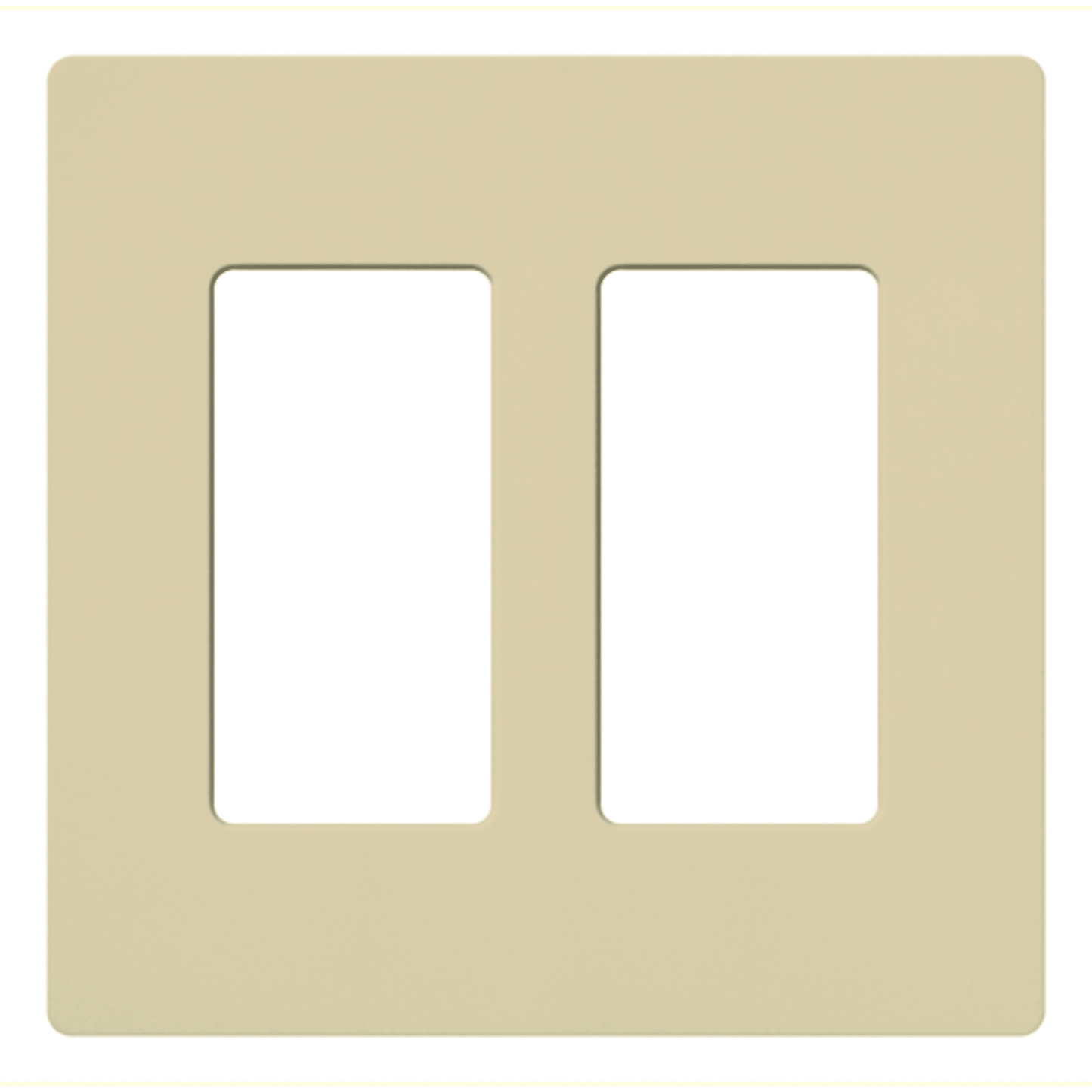 Placa de pared 2 espacios, para atenuador (dimmer), apagador ó control remoto inalámbrico LUTRON.