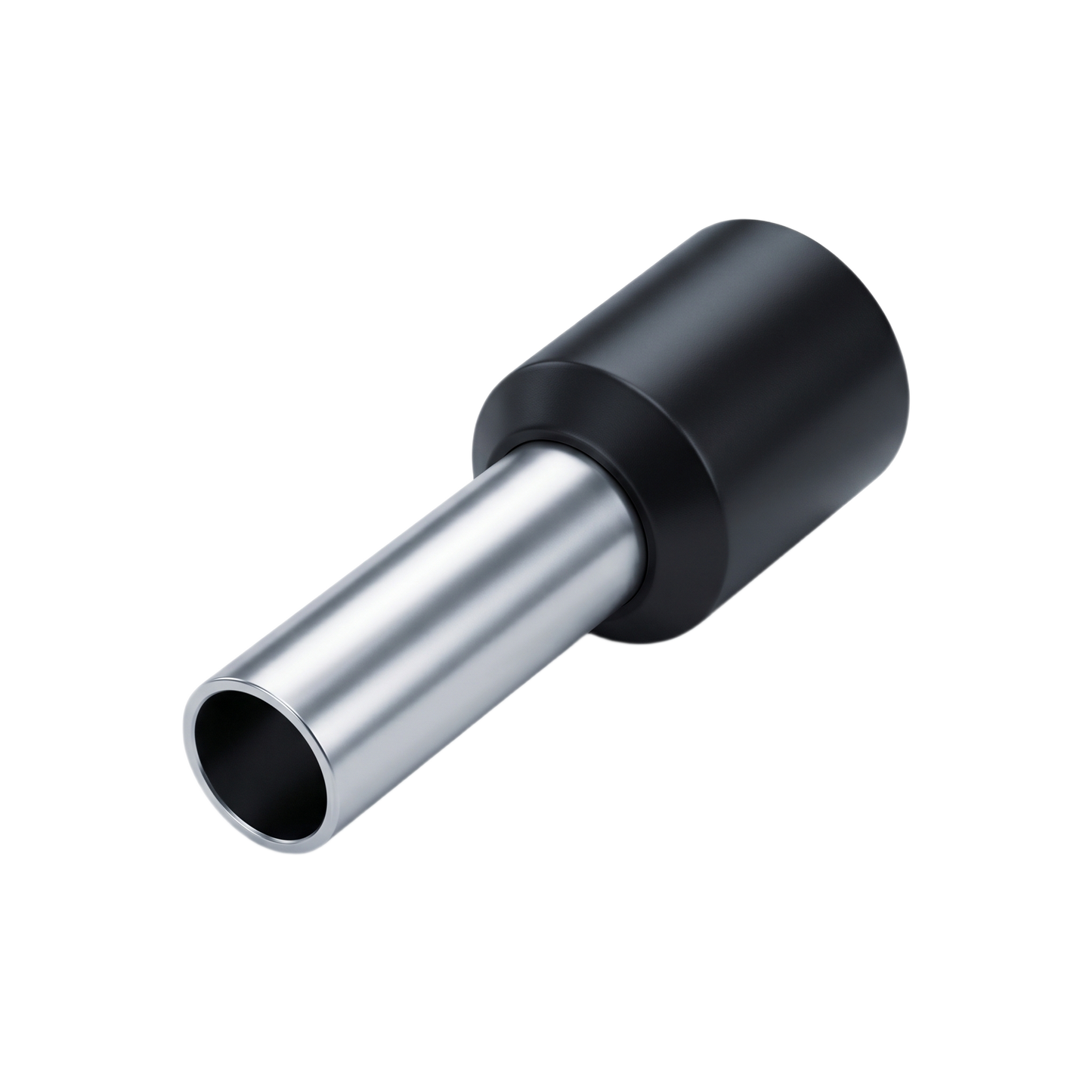 Conector Ferrule | 16AWG | 1.5mm² | Conductor Latón Estañado | Aislamiento PVC Negro / 14.6 mm | 25 Piezas por Bolsa