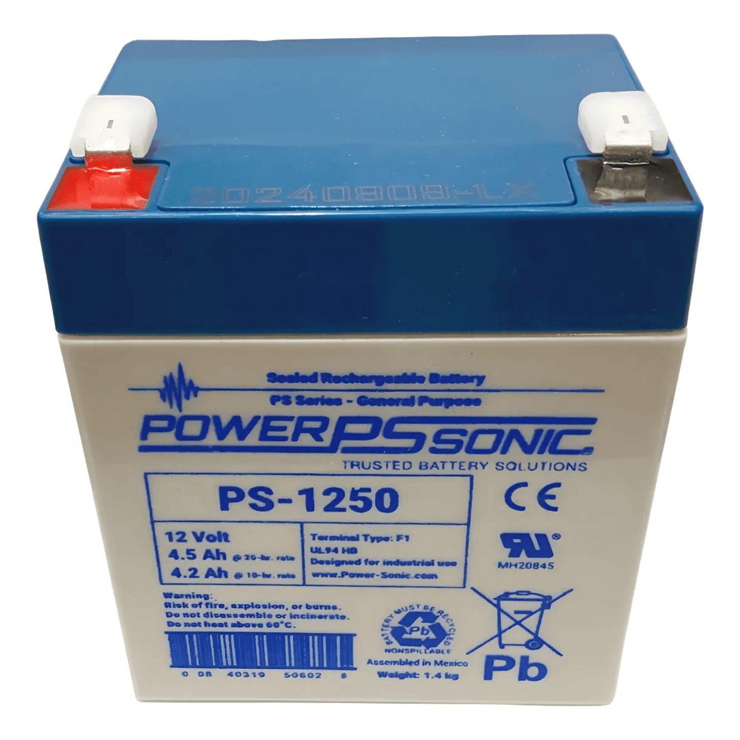 Batería 12V, 4.5AH, Para Respaldo, Tecnologías AGM/VRLA, 5 Años Vida Útil, Terminales F1, Reconocida UL