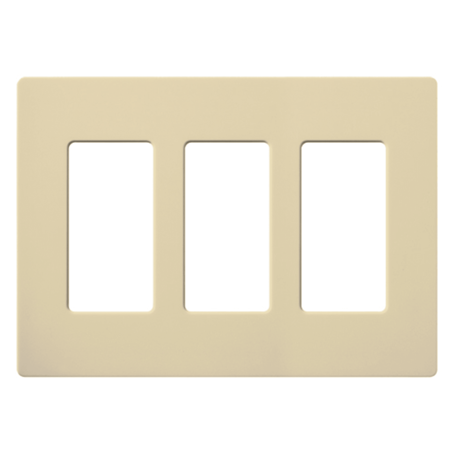 Placa de pared 3 espacios, color blanco, para atenuador (dimmer), switch ó control remoto PICO inalámbrico.