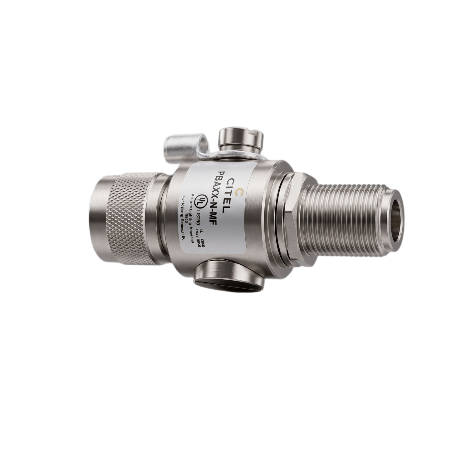 Protector de Sobretensión RF Coaxial / Enlaces GNSS y LTE / Tecnología GDT / 20 kA Imax (8/20 μs) / DC a 3.5 GHz / 50 Ω / Conectores N Hembra-Hembra / IP66