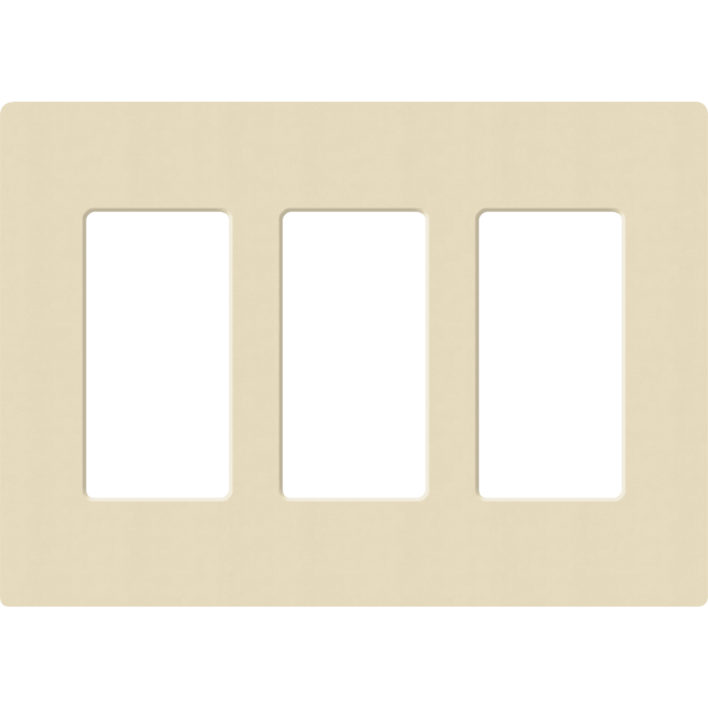 Placa de pared 3 espacios, para atenuador (dimmer), apagador ó control remoto inalámbrico LUTRON.