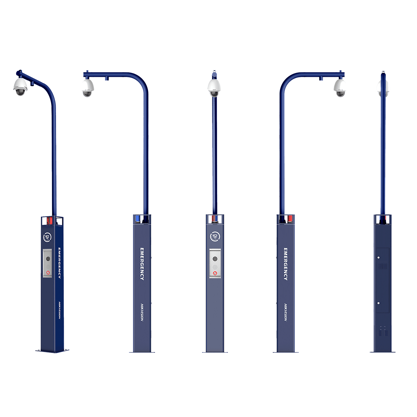 Estación de Alarma de Pánico con Videollamada / Cámara IP 4 Mergapixel / Audio Bidireccional / Altavoz 30 W / Sirena (Azul y Rojo) / RS-485 / Micro SD / Montaje en Suelo / Montaje para PTZ (No Incluye PTZ)