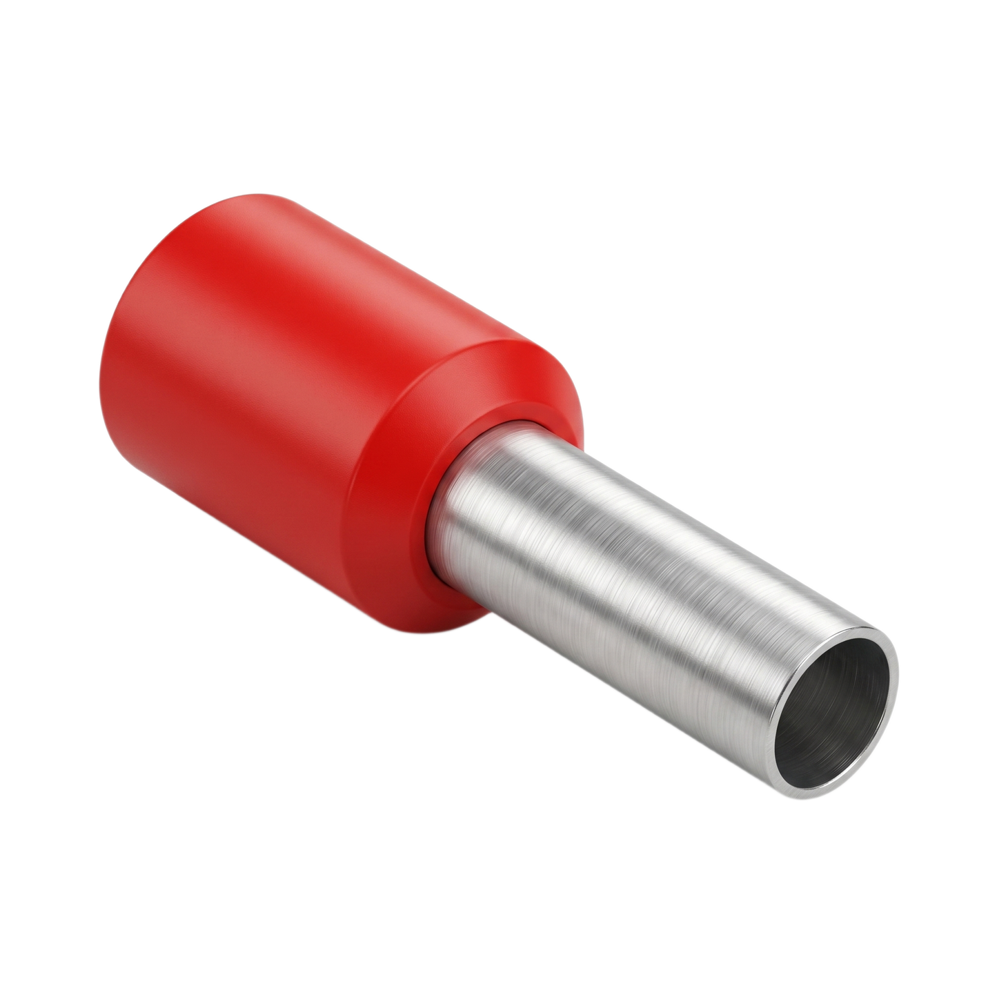 Conector Ferrule | 18AWG | 1.0 mm² | Conductor Latón Estañado | Aislamiento PVC Rojo | 25 Piezas por Bolsa