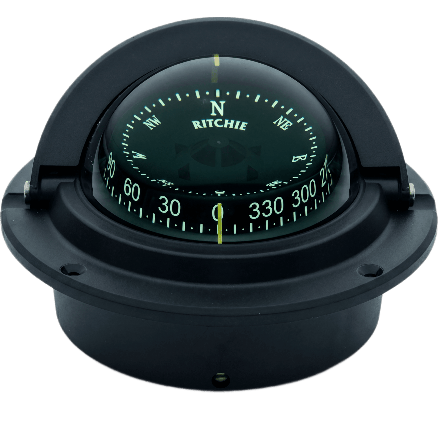 Brújula de Navegación Marítima Ritchie F-83 / Montaje Flush / CombiDial 3" (76 mm) / Iluminación NiteVu Verde / DirectiveForce Magnets / Construcción Compuesta Alta Temperatura / 100% Reparable