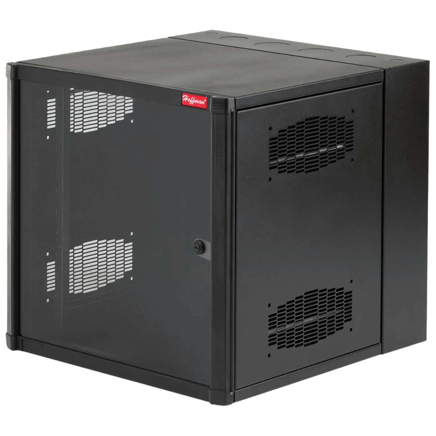 Gabinete AccessPlus de 12 UR Montaje en Pared de 19in, Rieles Numerados y Roscados #10-32, Puerta con Ventana de Seguridad, 600 mm de Ancho, 762 mm de Profundidad, 12 UR, Color Negro