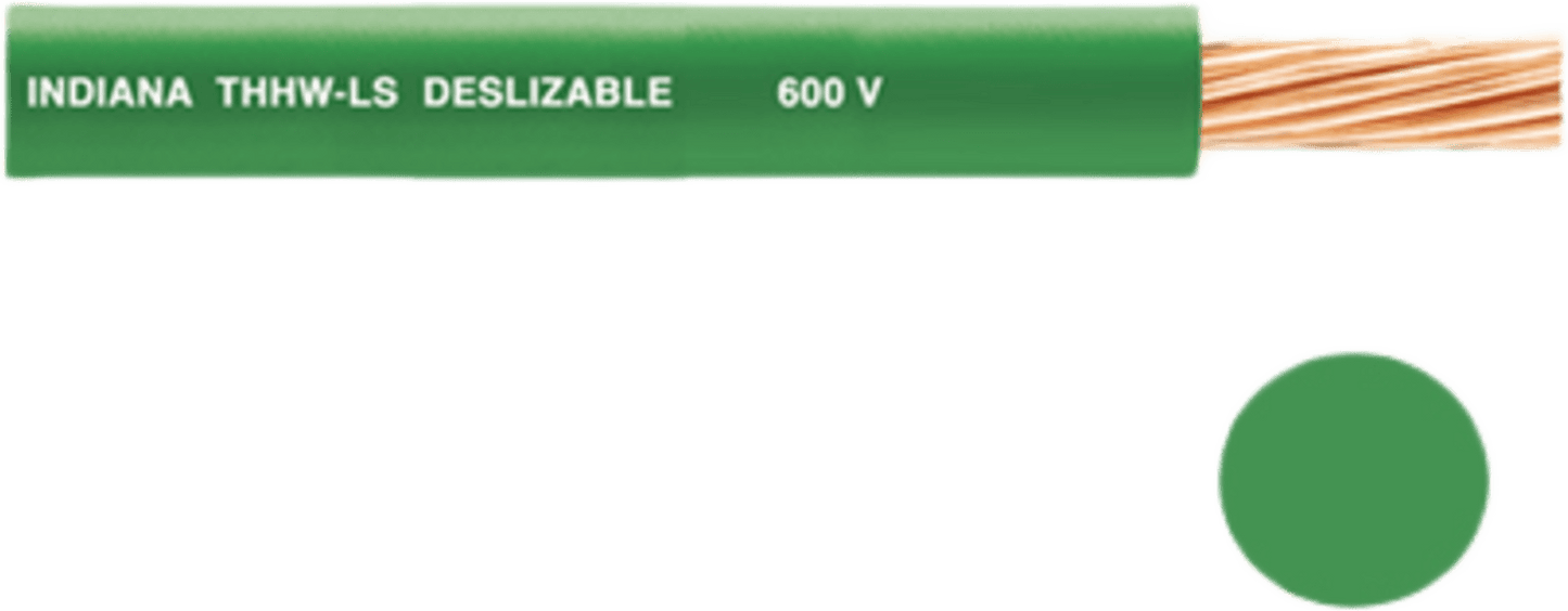 Cable Eléctrico Verde / 12 AWG / THW-LS / THHW-LS / Deslizable / 600 V / NMX-J-010-ANCE / Temperatura 90°C / Cobertura PVC