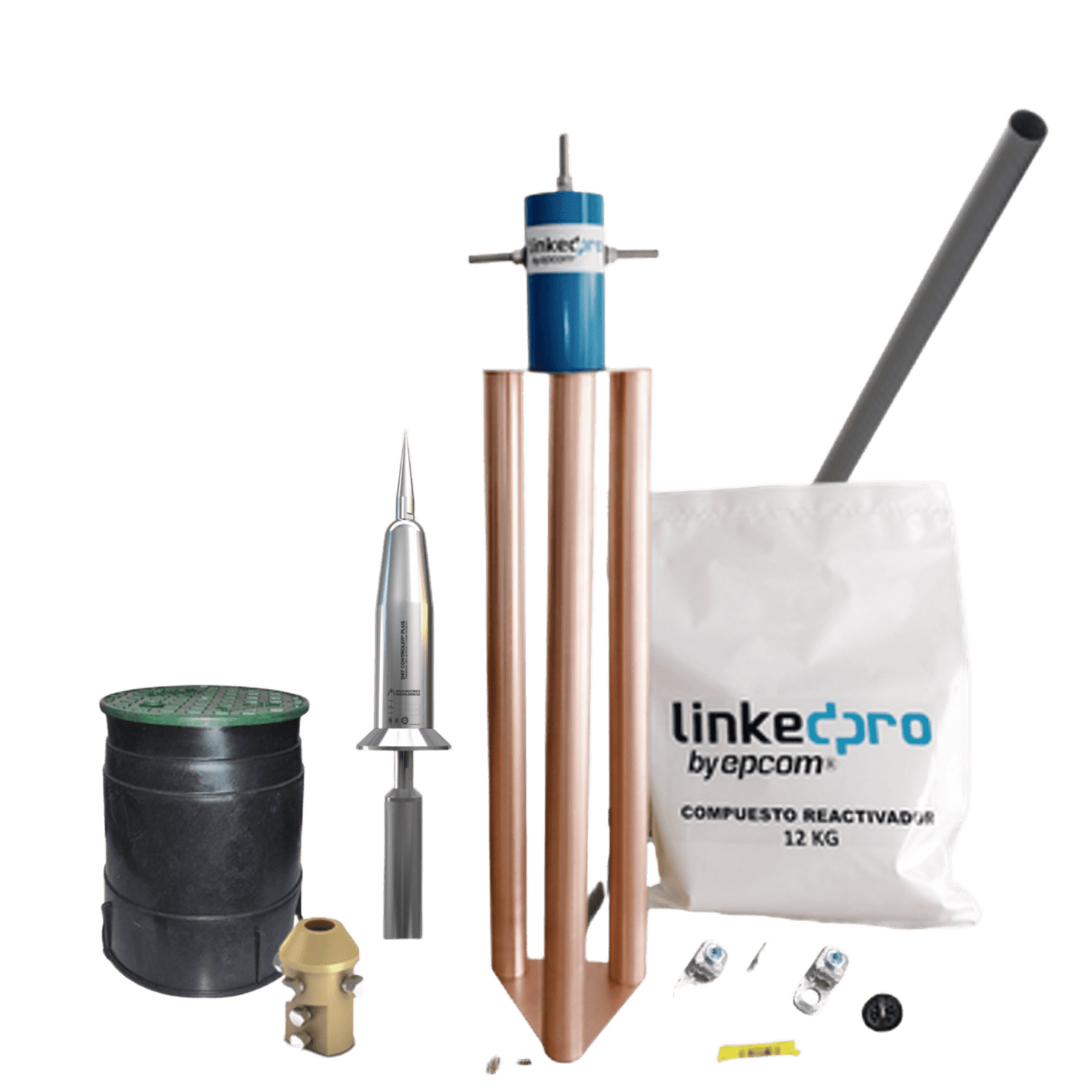 Kit Pararrayo PDC Dat Controler Plus , Avance de Cebado:45 µs. Diámetro de Protección Máx: 130 m. Incluye Electrodo y Accesorios p/Torre.