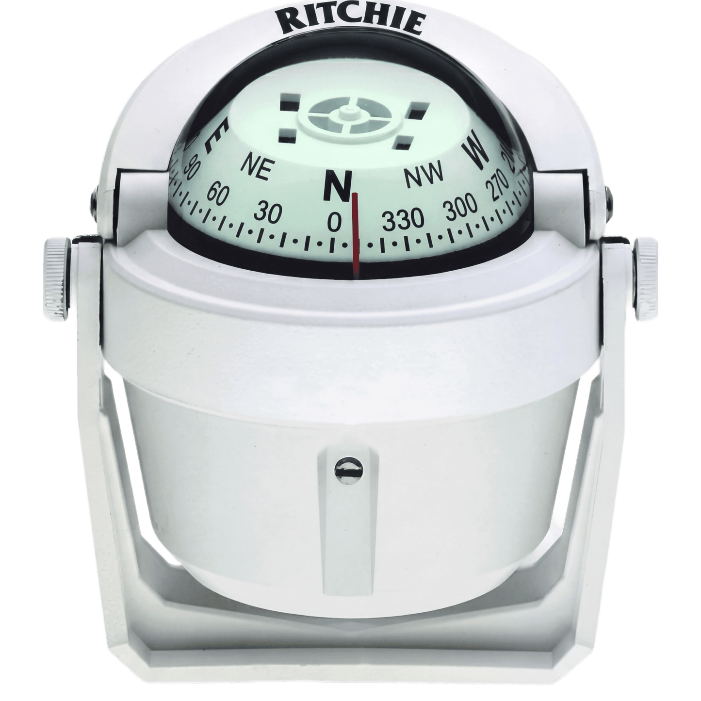 Brújula de Navegación Marítima Ritchie B-51W / Montaje en Bracket / Dial 2" (51 mm) / Iluminación Nocturna Verde / DirectiveForce Magnets / Construcción Compuesta Alta Temperatura / 100% Reparable
