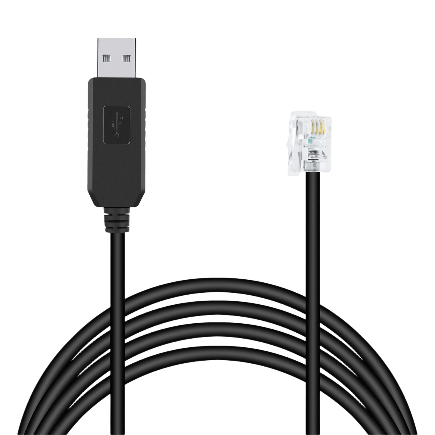 Cable Serial / RJ-9 a USB / 200 cm (6.6 ft) / Negro / Conectores USB A y RJ9