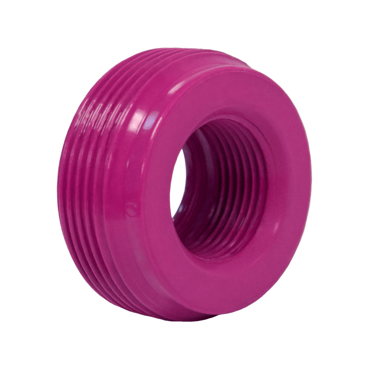 Reducción Bushing Aluminio de 2" a 1 1/4" / Con Recubrimiento de Uretano Purpura.