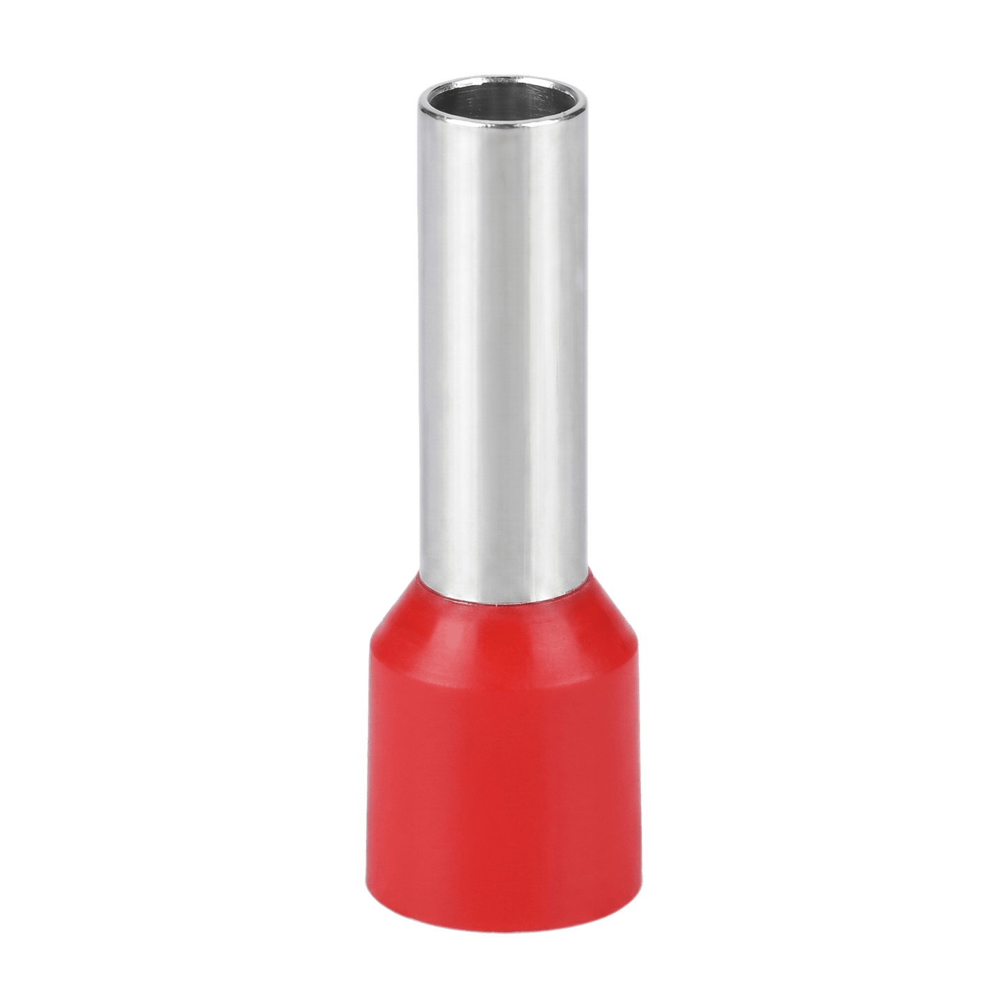 Conector Ferrule | 6AWG | 10mm² | Conductor Latón Estañado | Aislamiento PVC Rojo | 25 Piezas por Bolsa