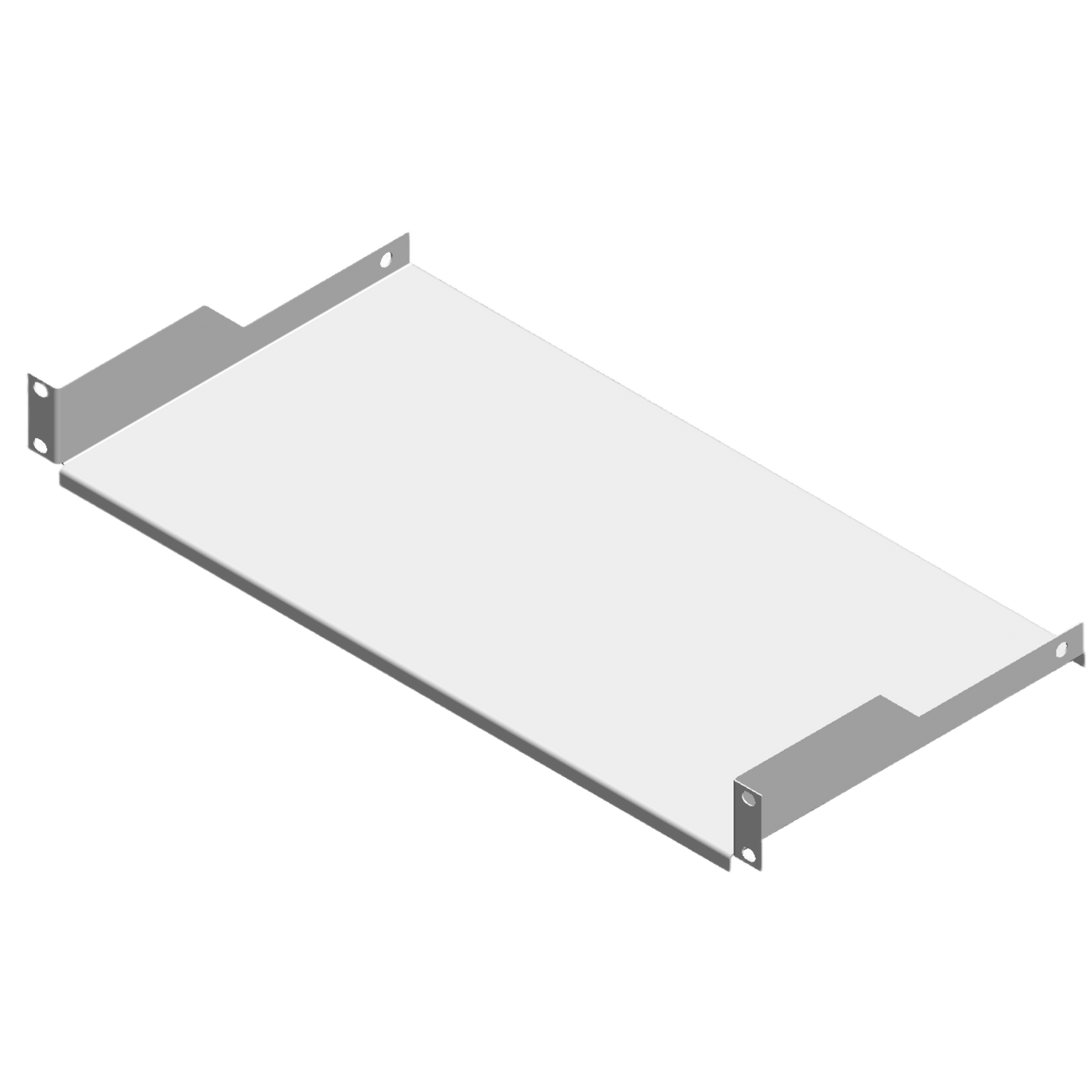 Charola para Rack Blanca de 19" de 2 postes, 23 cm de Profundidad, 1 Unidad de rack