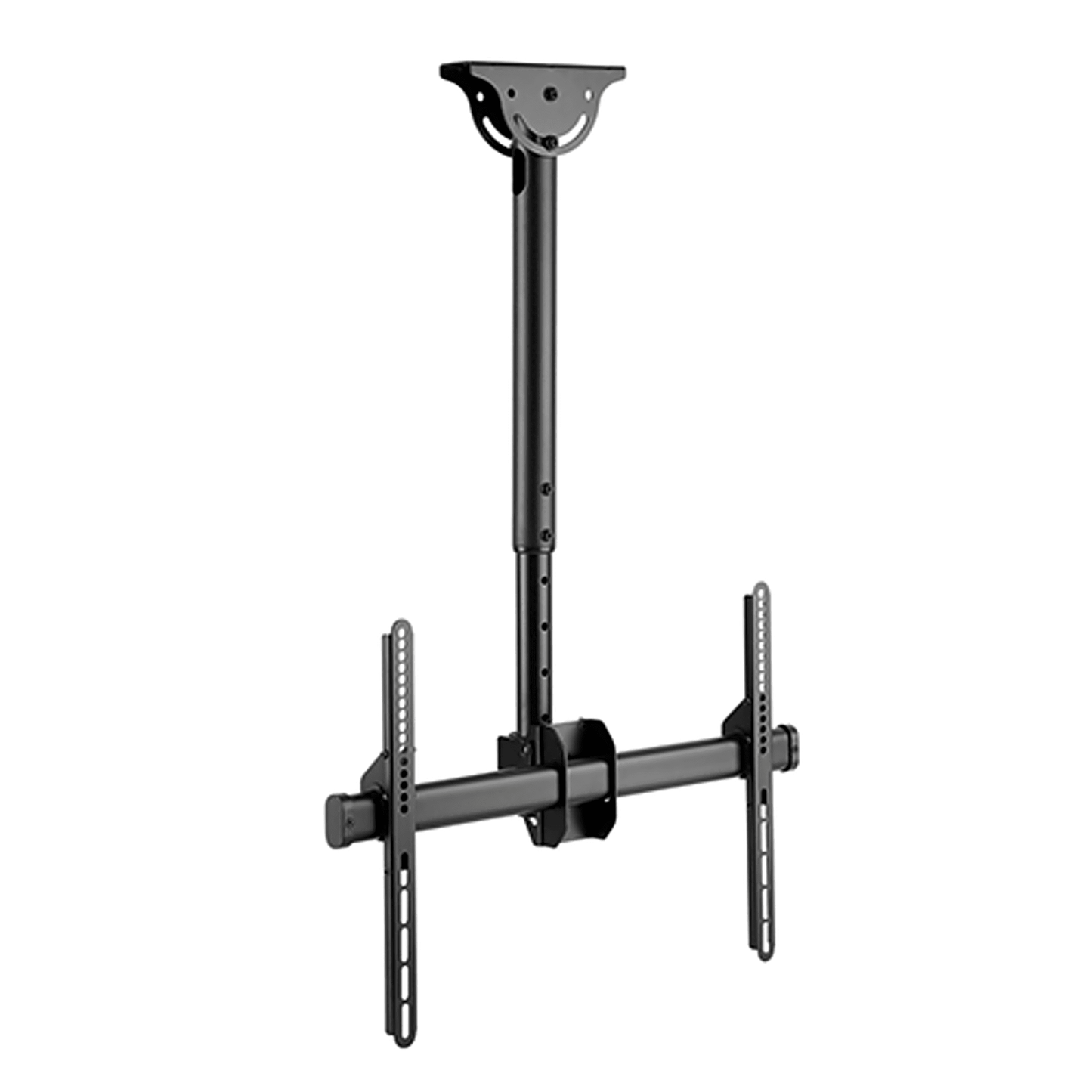 Soporte de Techo para Pantallas | Compatibilidad VESA 200x200 a 600x400 | Pantallas Hasta 70 Pulgadas | Capacidad de Carga 50 kg | Inclinación Vertical 0° a -25° | Rotación Horizontal 360° | Ajuste de Nivel ±3°