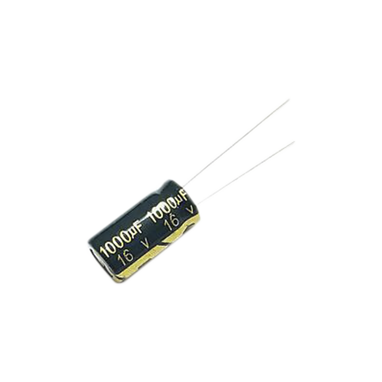 Capacitor Electrolítico de Aluminio, Radial de 1000 µFd, 16 Vcc, 105 °C, 10 x 15 mm.