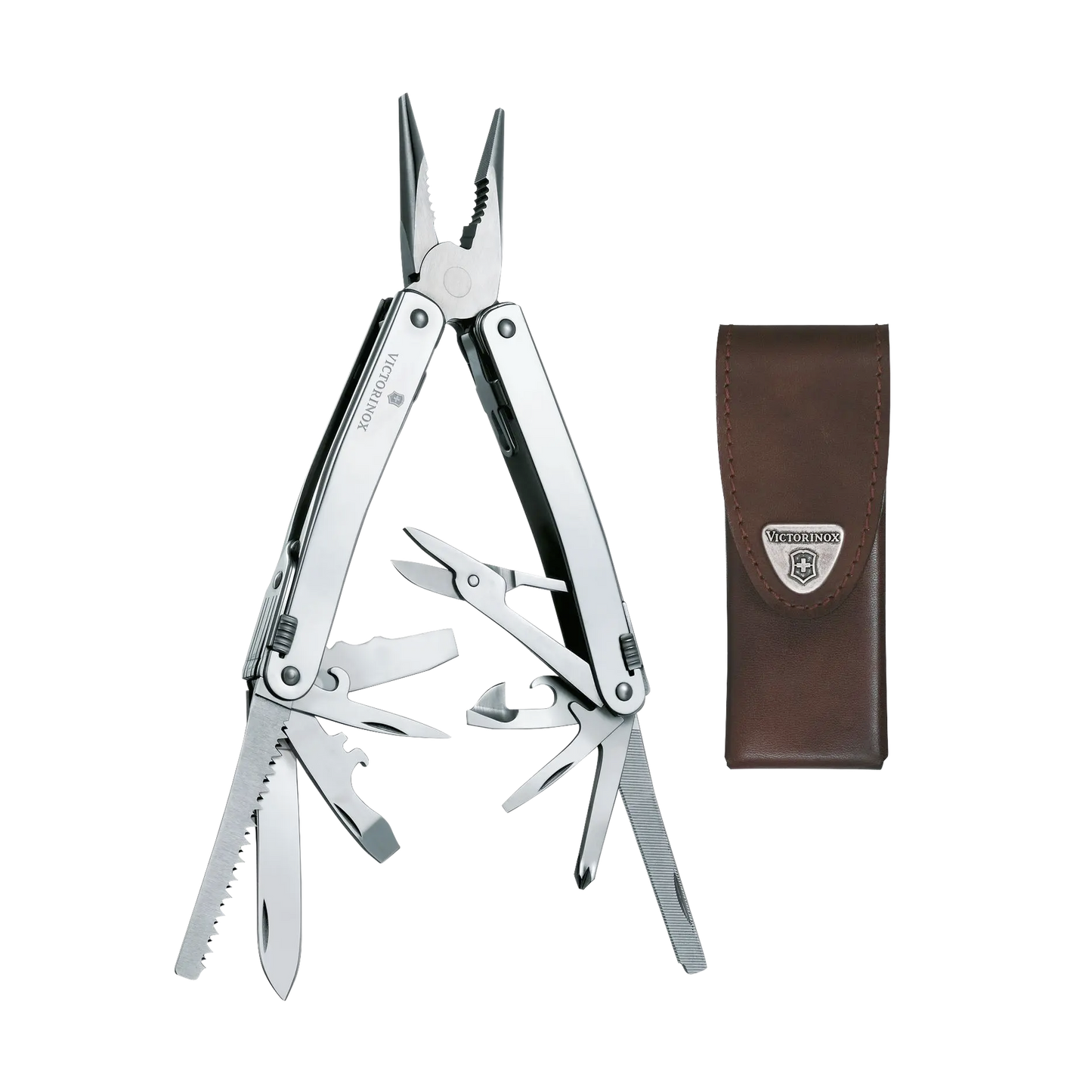 Navaja Victorinox Multiherramienta Spirit X, Incluye funda de Piel