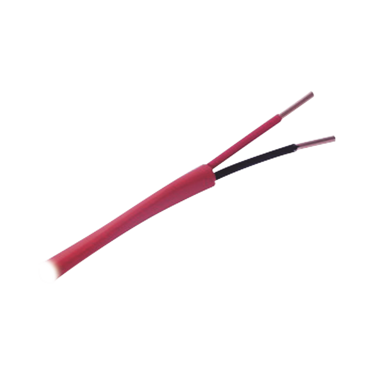 Retazo de 230 metros de alambre,18 AWG, 2 conductores, tipo FPL-CL2, de color rojo para aplicaciones en sistemas de detección de incendio y sistemas de evacuación.